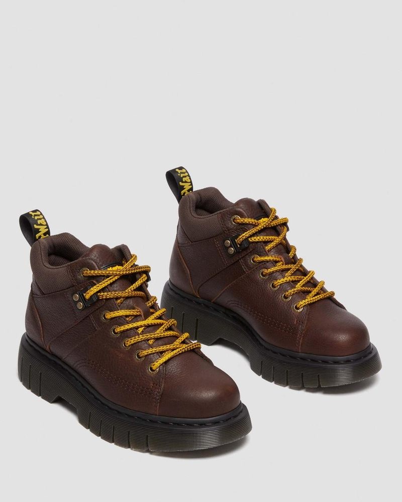 Dr Doc Martens Woodard Grizzly Cuero Low Casuales Boots (Grizzly) Marrom Oscuro | VF28-W9KH