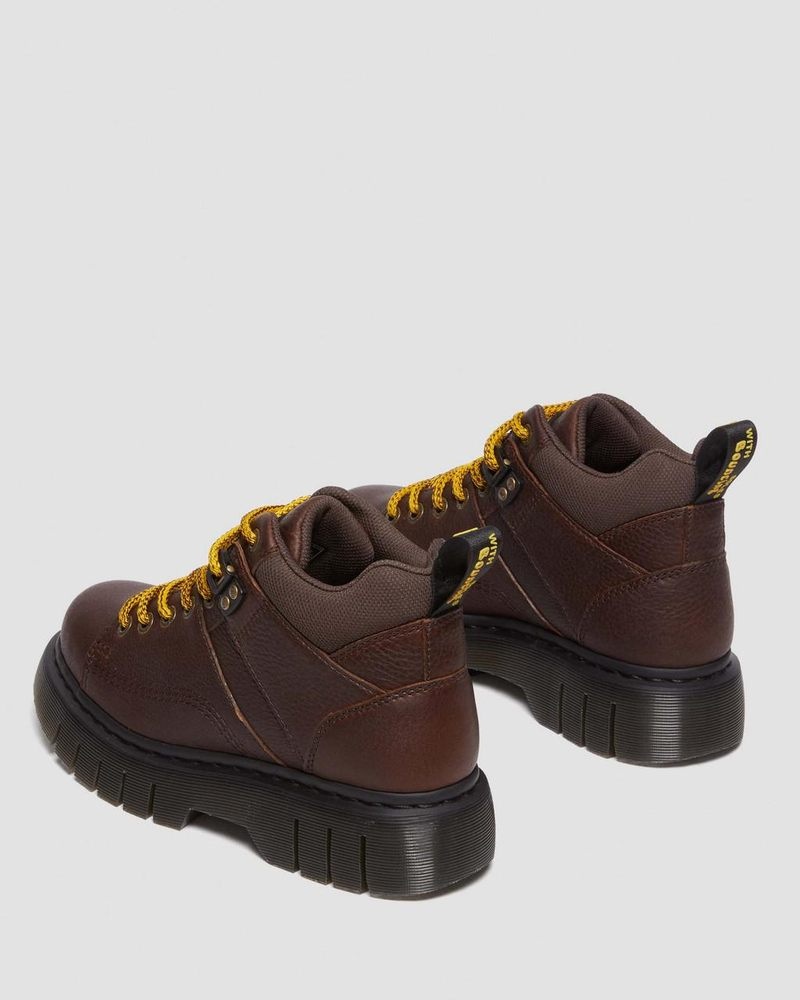 Dr Doc Martens Woodard Grizzly Cuero Low Casuales Boots (Grizzly) Marrom Oscuro | VF28-W9KH