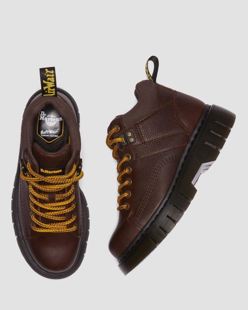 Dr Doc Martens Woodard Grizzly Cuero Low Casuales Boots (Grizzly) Marrom Oscuro | VF28-W9KH