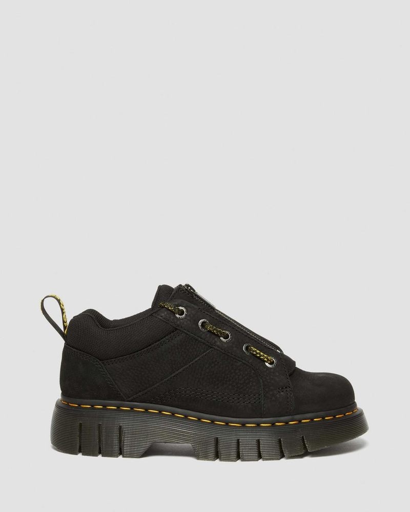 Dr Doc Martens Woodard Tumbled Nubuck Cuero Low Casuales Boots (Titan) Negros | CN89-Z1JC