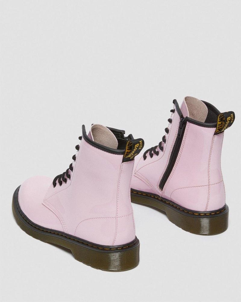 Dr Doc Martens Youth 1460 Charol Cuero Encaje Up Boots (Charol Cuero) Rosas | AD46-M8GP