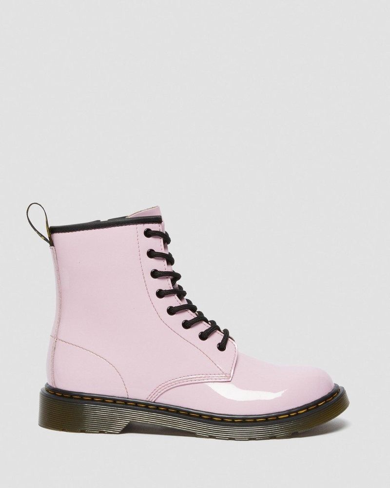 Dr Doc Martens Youth 1460 Charol Cuero Encaje Up Boots (Charol Cuero) Rosas | AD46-M8GP