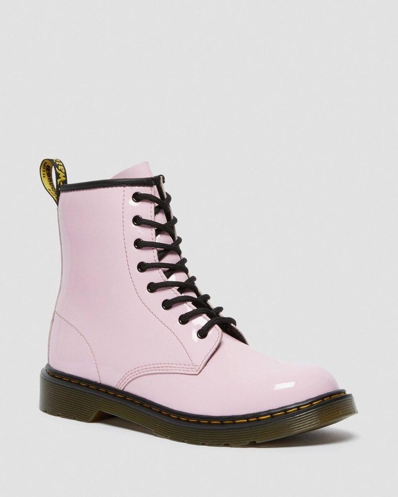 Dr Doc Martens Youth 1460 Charol Cuero Encaje Up Boots (Charol Cuero) Rosas | AD46-M8GP