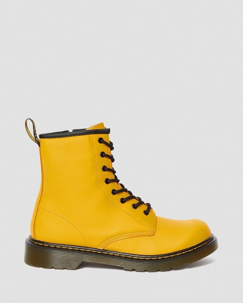 Dr Doc Martens Youth 1460 Cuero Encaje Up Boots (Romario) Amarillos | NZ68-R1MZ