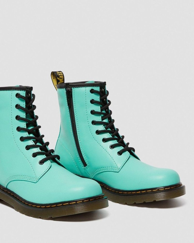 Dr Doc Martens Youth 1460 Cuero Encaje Up Boots (Romario) Verdes | XQ19-J0ZW