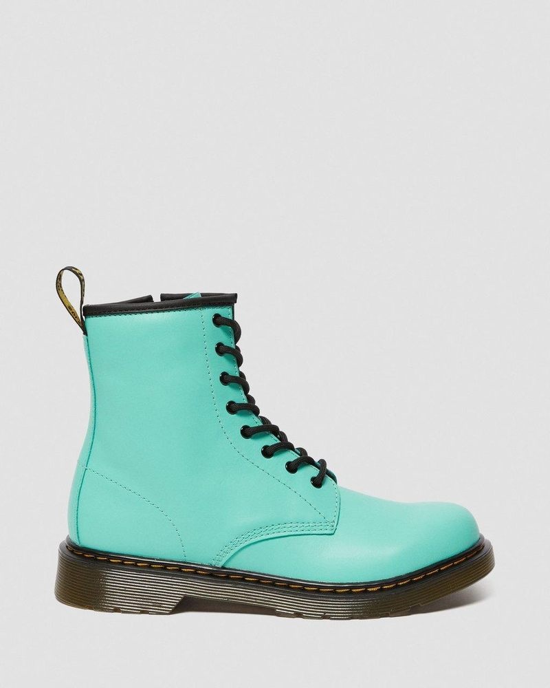 Dr Doc Martens Youth 1460 Cuero Encaje Up Boots (Romario) Verdes | XQ19-J0ZW