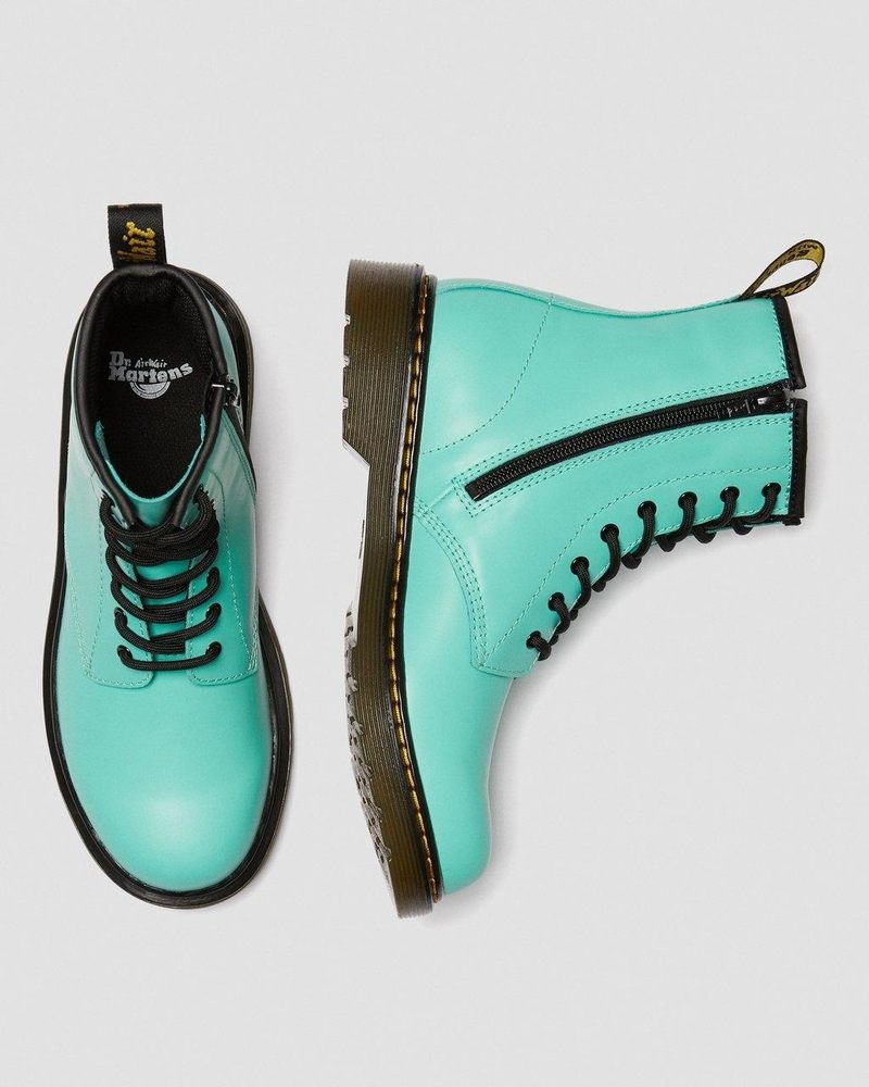 Dr Doc Martens Youth 1460 Cuero Encaje Up Boots (Romario) Verdes | XQ19-J0ZW