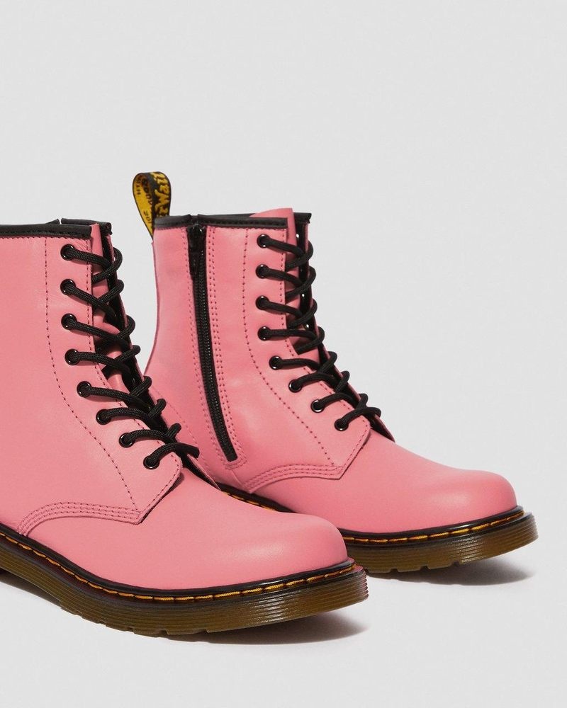 Dr Doc Martens Youth 1460 Cuero Encaje Up Boots (Romario) Rosas | YP98-I9VD 