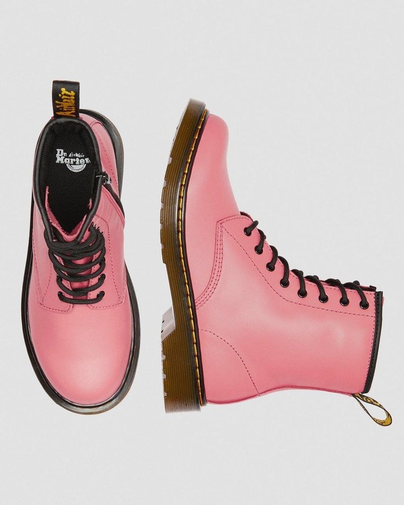 Dr Doc Martens Youth 1460 Cuero Encaje Up Boots (Romario) Rosas | YP98-I9VD 