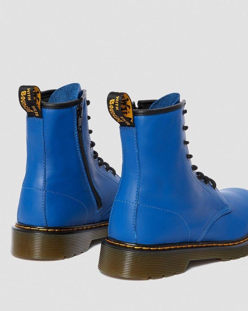 Dr Doc Martens Youth 1460 Cuero Encaje Up Boots (Romario) Azules | LT39-U0JF