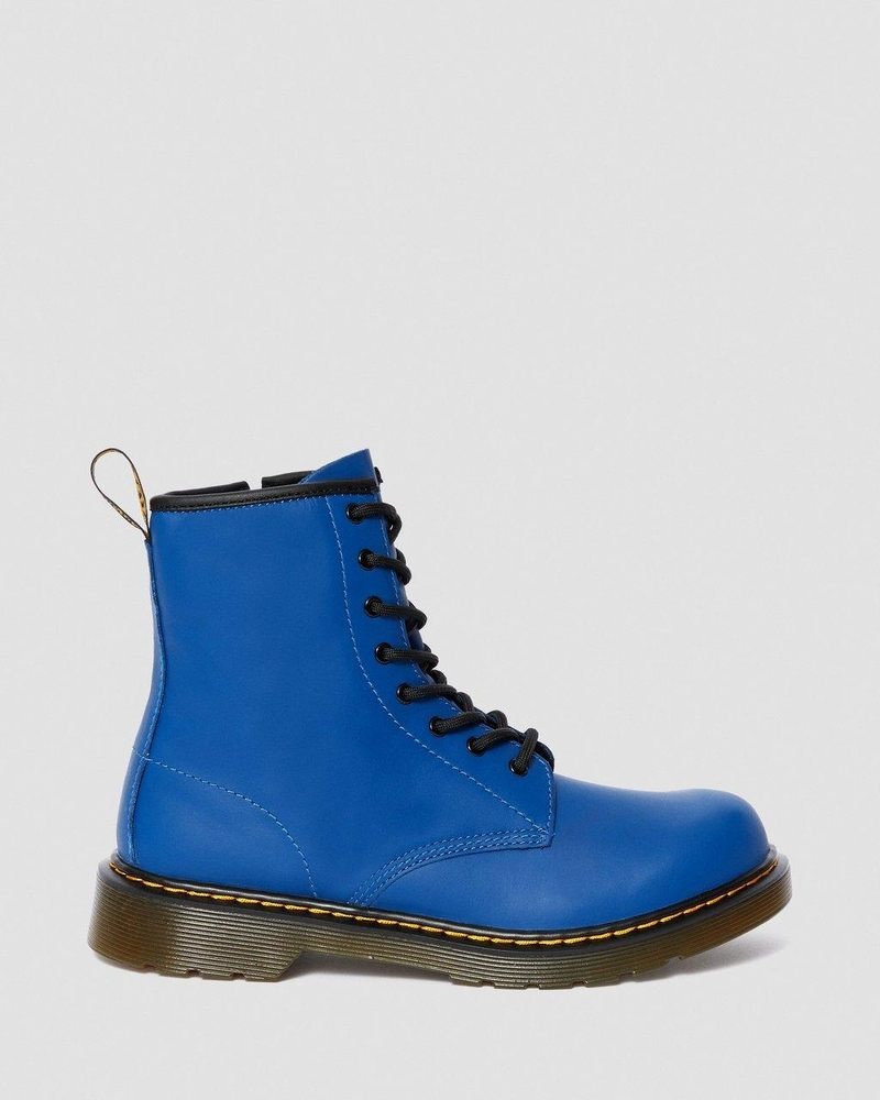 Dr Doc Martens Youth 1460 Cuero Encaje Up Boots (Romario) Azules | LT39-U0JF