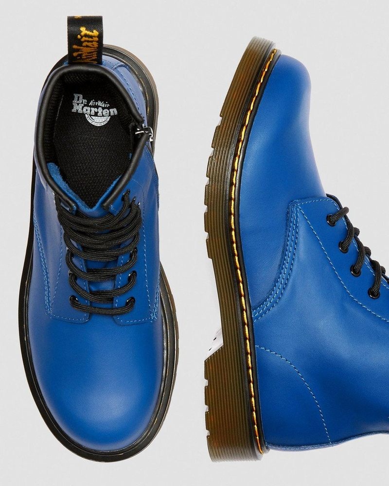 Dr Doc Martens Youth 1460 Cuero Encaje Up Boots (Romario) Azules | LT39-U0JF