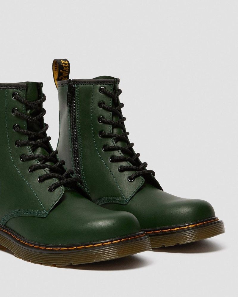 Dr Doc Martens Youth 1460 Cuero Encaje Up Boots (Romario) Verdes | OJ13-H0DP