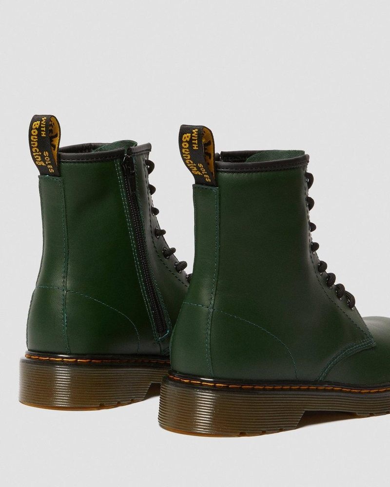 Dr Doc Martens Youth 1460 Cuero Encaje Up Boots (Romario) Verdes | OJ13-H0DP