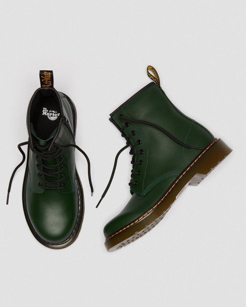 Dr Doc Martens Youth 1460 Cuero Encaje Up Boots (Romario) Verdes | OJ13-H0DP