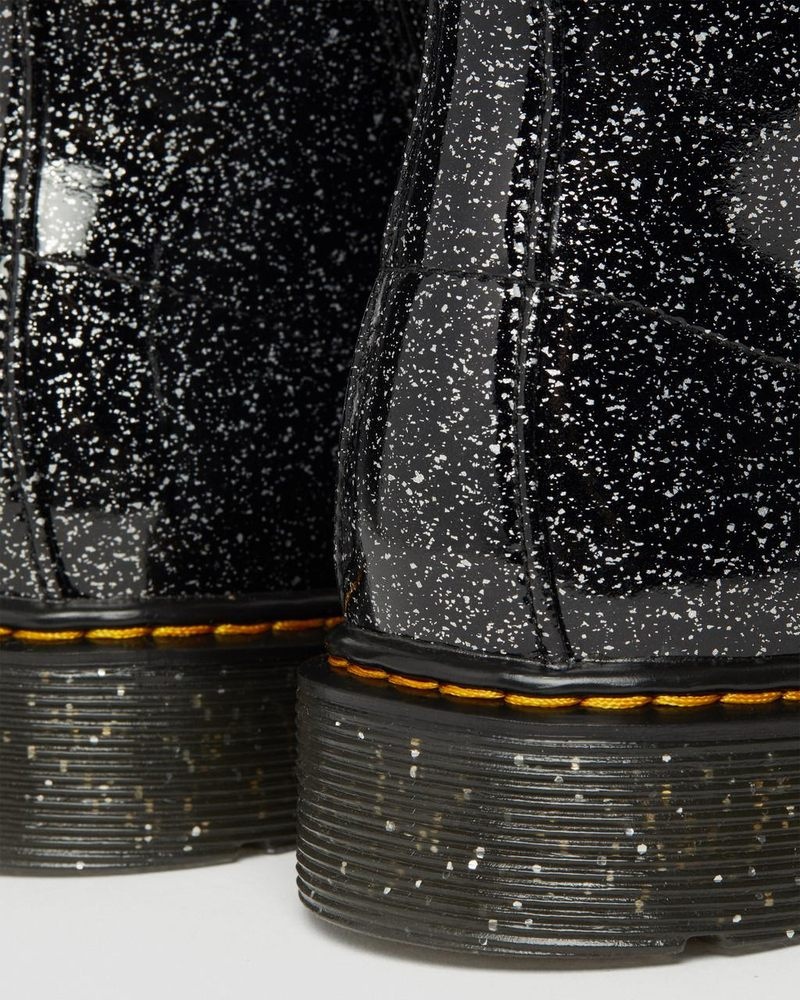 Dr Doc Martens Youth 1460 Glitter Encaje Up Boots (Cosmic Glitter) Negros | NX01-X6EY