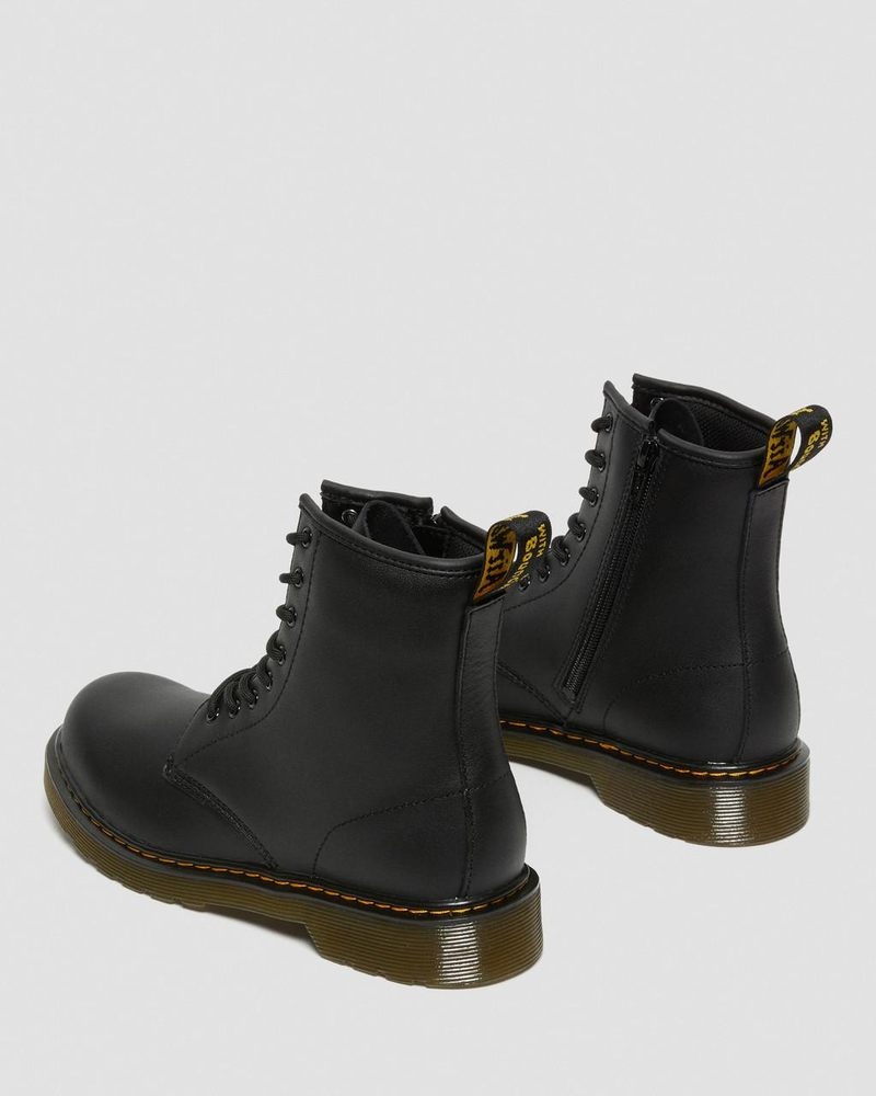 Dr Doc Martens Youth 1460 Softy T Cuero Encaje Up Boots (Softy T) Negros | FB68-N9SS