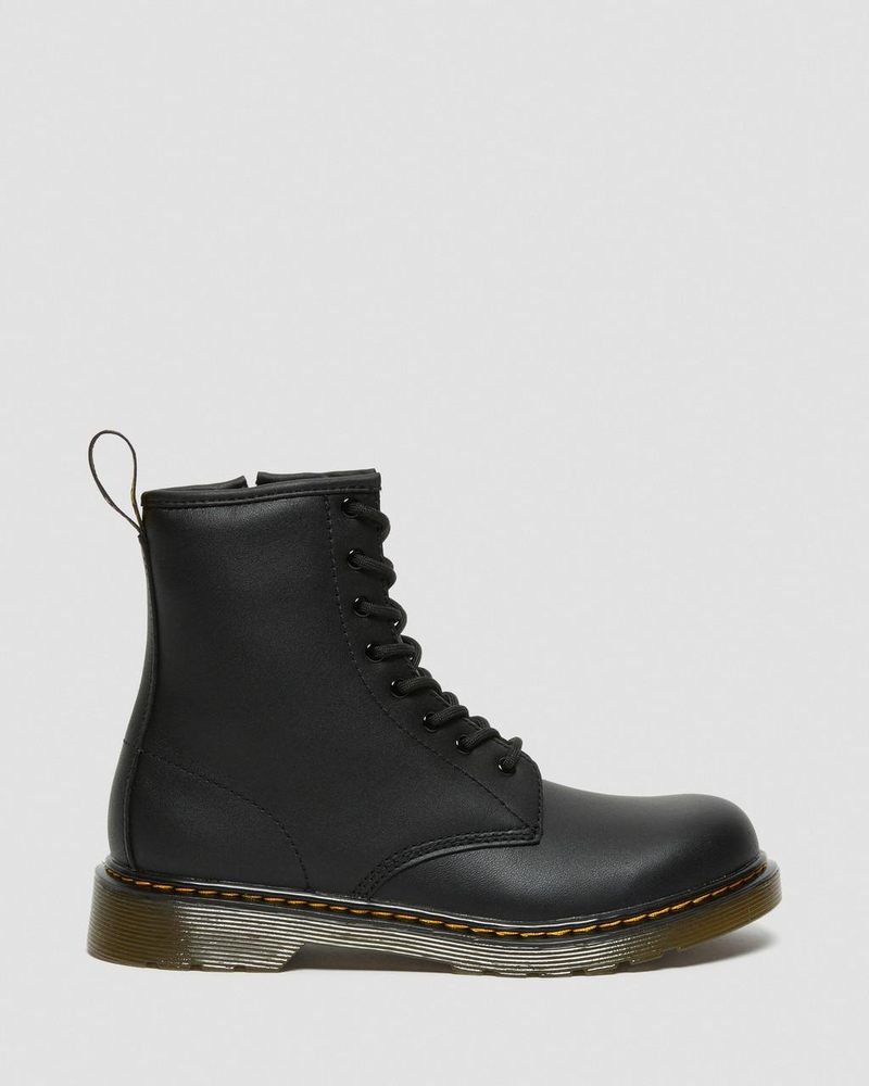 Dr Doc Martens Youth 1460 Softy T Cuero Encaje Up Boots (Softy T) Negros | FB68-N9SS