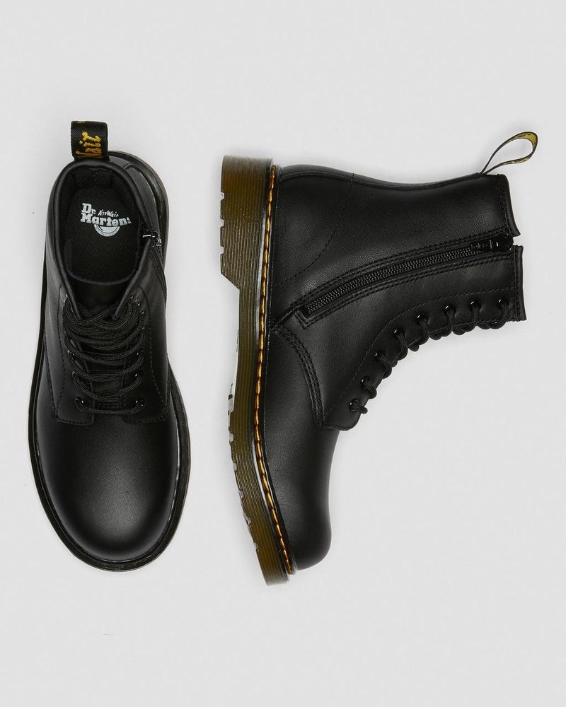 Dr Doc Martens Youth 1460 Softy T Cuero Encaje Up Boots (Softy T) Negros | FB68-N9SS