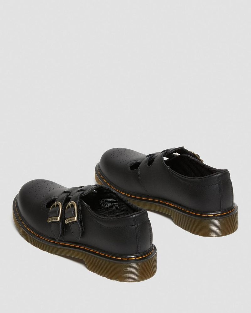 Dr Doc Martens Youth 8065 Softy T Cuero Mary Jane Shoes (Softy T) Negros | CE63-X3TH