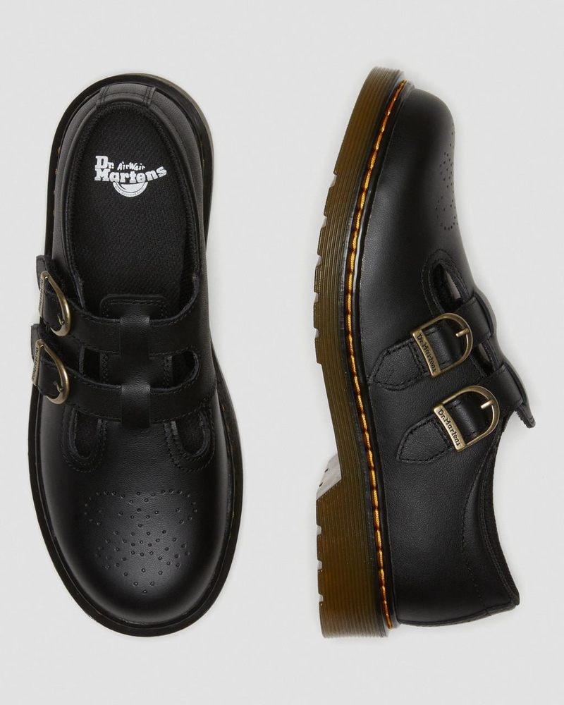 Dr Doc Martens Youth 8065 Softy T Cuero Mary Jane Shoes (Softy T) Negros | CE63-X3TH