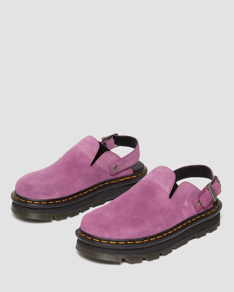 Dr Doc Martens Zebzag Gamuza Casuales Destalonadas Plataforma Mules (E.H.Gamuza) Morados | KZ74-M1DQ