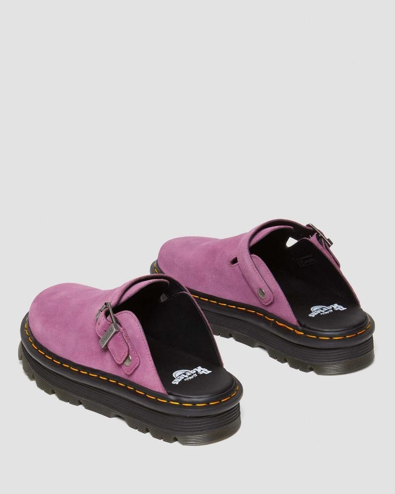 Dr Doc Martens Zebzag Gamuza Casuales Destalonadas Plataforma Mules (E.H.Gamuza) Morados | KZ74-M1DQ