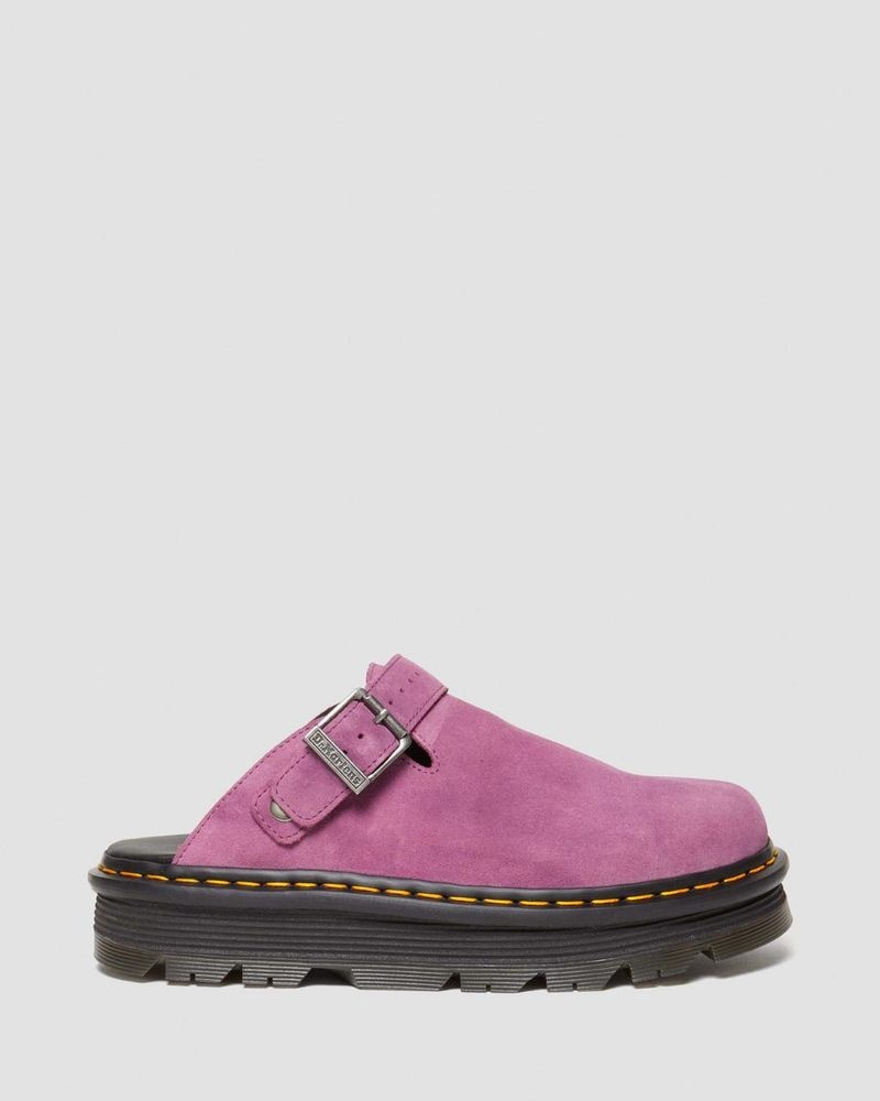 Dr Doc Martens Zebzag Gamuza Casuales Destalonadas Plataforma Mules (E.H.Gamuza) Morados | KZ74-M1DQ