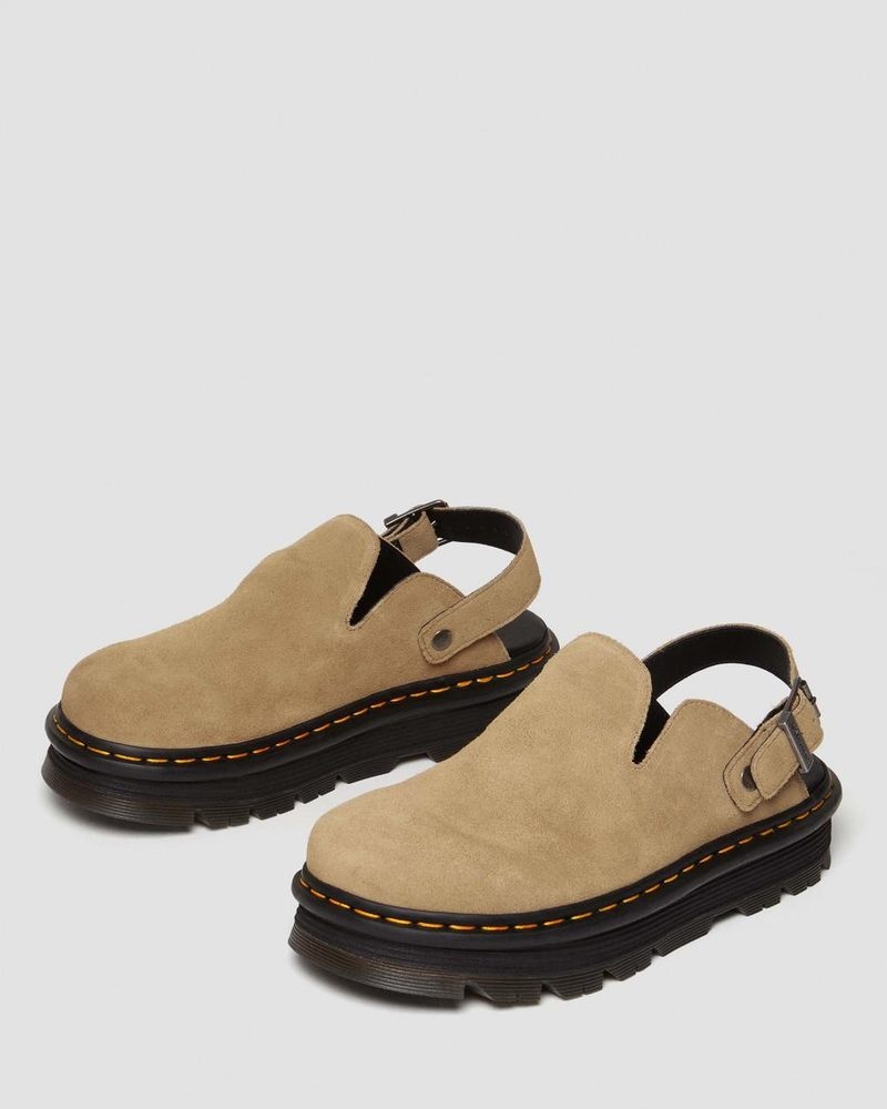 Dr Doc Martens Zebzag Gamuza Casuales Destalonadas Plataforma Mules (E.H.Gamuza) Savannah Tan | NC65-Y5IO