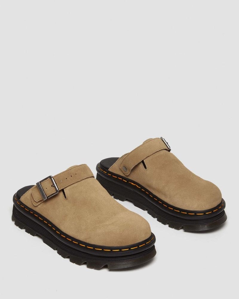 Dr Doc Martens Zebzag Gamuza Casuales Destalonadas Plataforma Mules (E.H.Gamuza) Savannah Tan | NC65-Y5IO