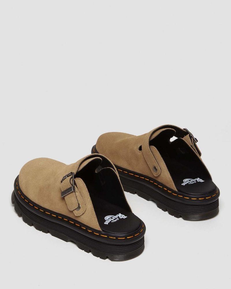 Dr Doc Martens Zebzag Gamuza Casuales Destalonadas Plataforma Mules (E.H.Gamuza) Savannah Tan | NC65-Y5IO