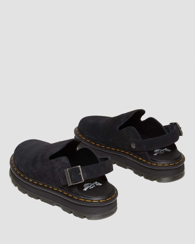 Dr Doc Martens Zebzag Gamuza Casuales Destalonadas Plataforma Mules (E.H.Gamuza) Negros | GK19-B1UH