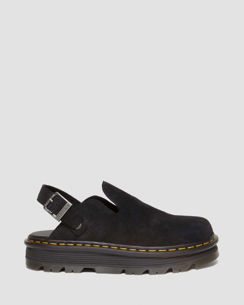 Dr Doc Martens Zebzag Gamuza Casuales Destalonadas Plataforma Mules (E.H.Gamuza) Negros | GK19-B1UH