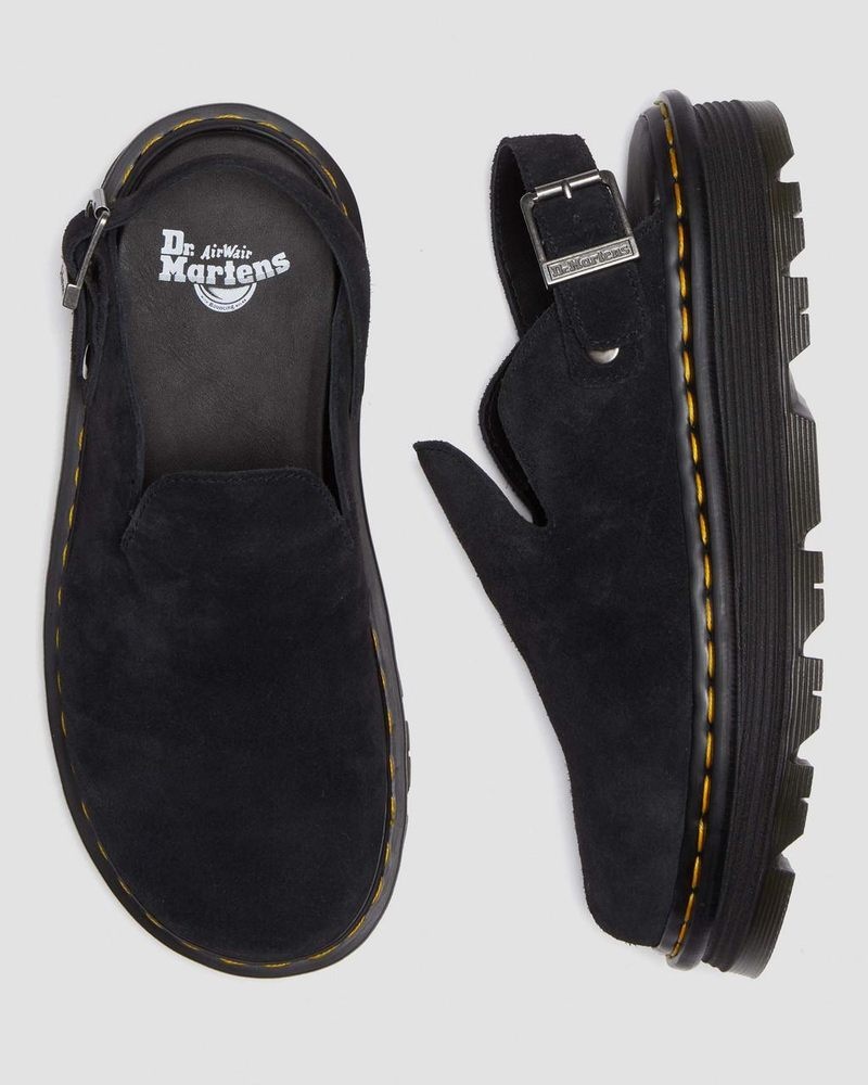 Dr Doc Martens Zebzag Gamuza Casuales Destalonadas Plataforma Mules (E.H.Gamuza) Negros | GK19-B1UH