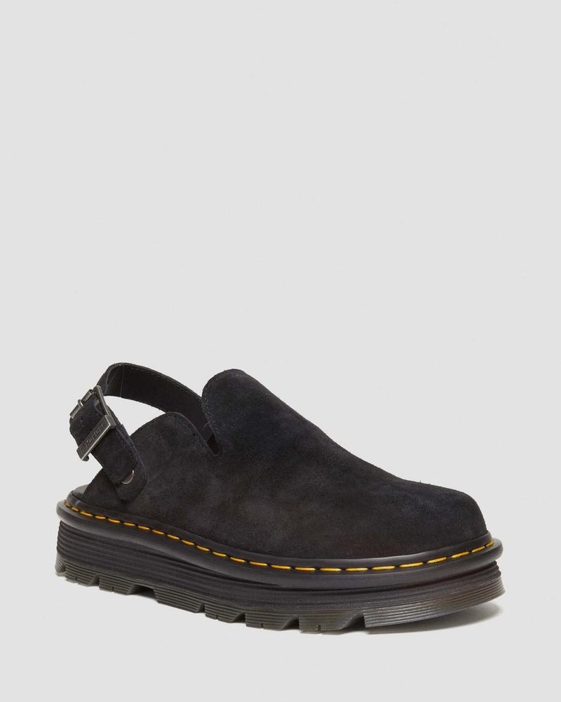 Dr Doc Martens Zebzag Gamuza Casuales Destalonadas Plataforma Mules (E.H.Gamuza) Negros | GK19-B1UH